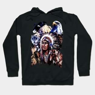 American Indigenous Art Native Indian Headdress Hoodie